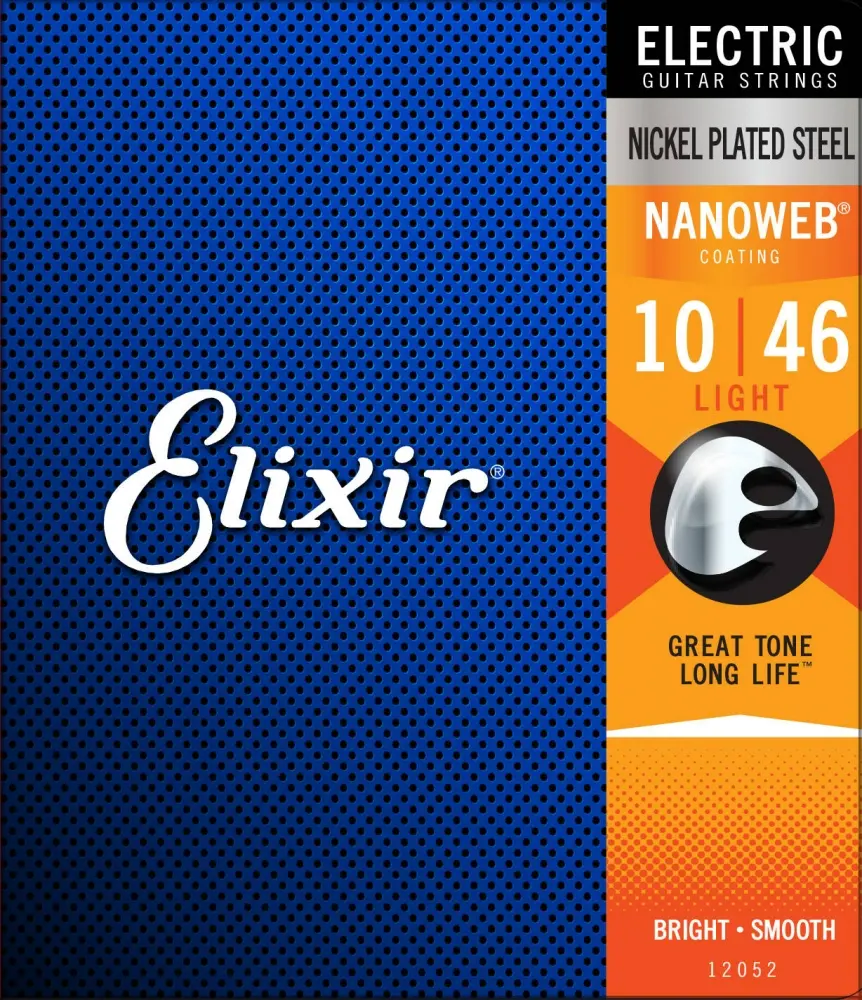 Elixir 12052 Encordadura para Guitarra Eléctrica Calibre 0.010 - 0.046 Nanoweb