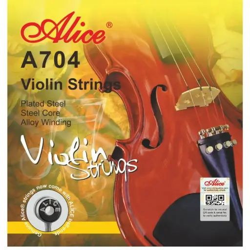 [A704] Alice A704 Encordadura para Violín Acero Inoxidable