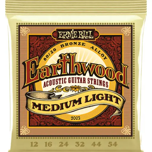 Ernie Ball Earthwood 2003 Encordadura 80/20 Bronce para Guitarra Electroacústica Calibres 12-54